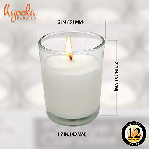 Hyoola White Votive Candles In Glass - Pack Of 24 - 12 Hour Burn Time - Unscented #TOP2