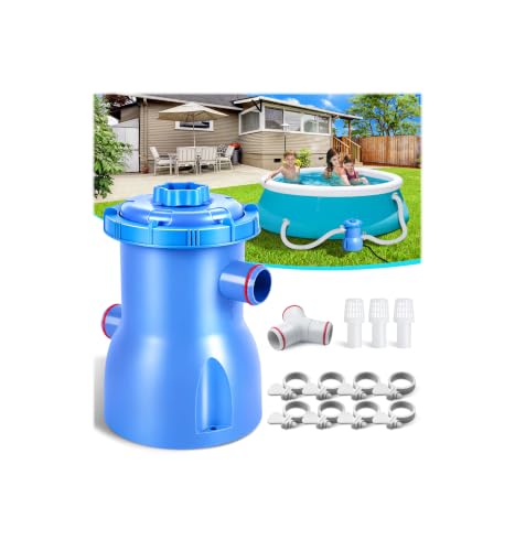 DeeprClean 300GPH Pool Filter Pump for Small Above Ground Pools Promoted Water Circulation & Filtration Fits Type-I Filter Cartridge ETL Certified Small Pool Pump with GFCI for Safe Protection-Blue