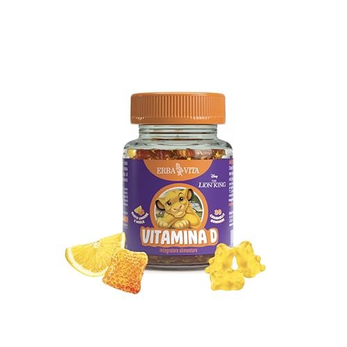 Erba Vita Vitamina D Integratore Alimentare per Bambini, 30 Gummies - A base di Vitamina D3, Utile per il Mantenimento di Ossa e Denti in Salute, Contribuisce al Funzionamento del Sistema Immunitario