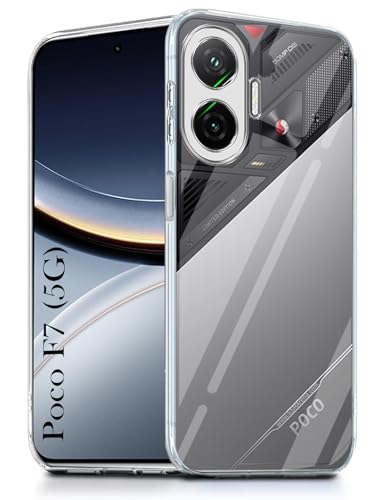 Jkobi Back Cover for Xiaomi Poco F7 5G (Silicone Clear Shockproof Case with Camera Protection | Soft and Flexible | Transparent)
