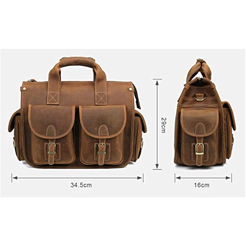 Mens Business Backpacks, Messenger Shoulder Bags, Genuine Leather Laptop Bags, Briefcases, Casual Daypacks (Color : Brown)2