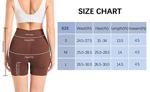 ViKiUiKi Short feminino sem costura com controle de barriga de cintura alta para ioga, academia, tre