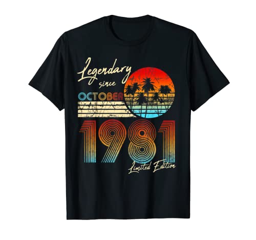 Nacidos en 1981 octubre - Regalo de cumpleaños (40 años), diseño vintage Camiseta