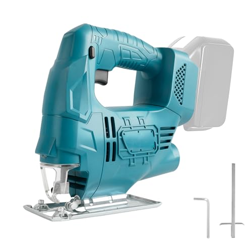 FormiPow Sierra de calar inalámbrica sin escobillas de 200 W, 21 V con 2600 SPM, compatible con batería Makita, sierras caladoras de corte biselado ± 45°, herramienta de corte para corte recto/curvo