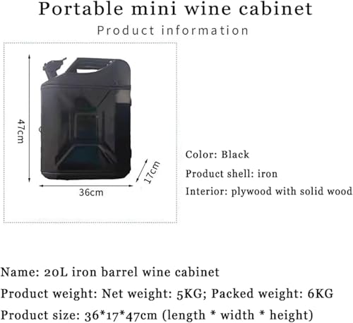 Mini bar de whisky portátil con capacidad de 20L y estructura de madera resistente 6