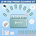 Ordilend for iPhone Cleaning Kit for Charging Port Cleaner, Multi-Tool iPhone Cleaner Repair Lightning Cable, Cell Phone Cleaning Kit for iPad, Connector, Speaker, Airpod with Storage Case, Mint