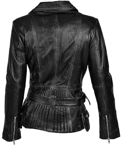 Womens Genuine Lambskin Leather Jacket | Classic rider leather jacket | Black Leather Jacket Women | Womens Leather Jacket