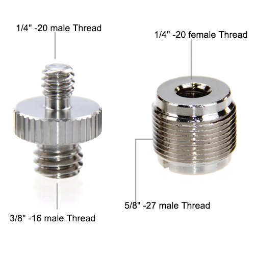 Camvate Convert Screw Adapter,1/4"-20 & 3/8"-16 And 5/8-27 - 1204 #TOP1