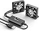 ELUTENG 2 in 1 USB Lüfter 40mm 5V, Doppel Mini USB Ventilator PC Lüfter 40mm Klein US B Computer Lü fter mit 3 Einstellbare Geschwindigkeiten für PS4/Laptop/TV Box/AV Schrank/Router