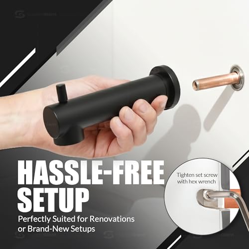 SUPPLYGIANT Tub Spout with Diverter 8" Round Bathtub Faucet with Decorative Matte Black Finish by Supply Giant - Image 7