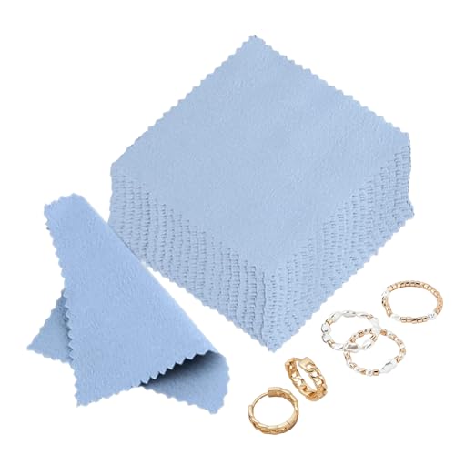 Paño de joyería, limpiador de 50 piezas con textura suave, trapos de pulido para brillo, removedor de deslustre, función de limpieza suave, herramienta de cuidado, accesorio de mantenimiento para