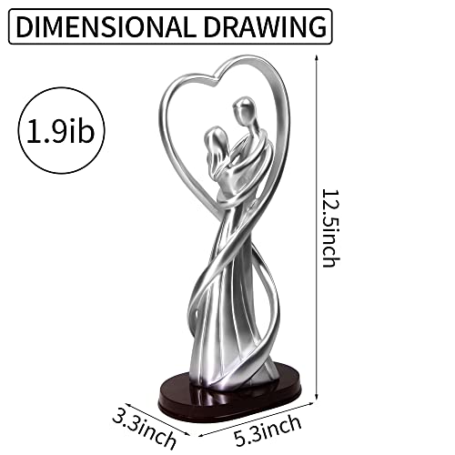 Norrclp Modern Decor Couple Statue, Valentine's Day Decorations Couple Sculpture For Home Decor, Wedding (Silver) #TOP1