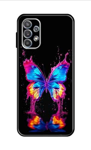 Image of Metal TPU Printed Back Cover for Samsung Galaxy A32 4G (Butterfly -J1) 360 Degree Protection | Camera Protection -25092024(AR)