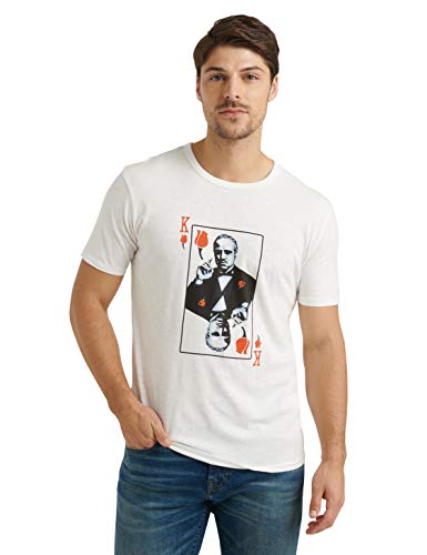 Lucky Brand Men's Short Sleeve Crew Neck Godfather T Shirt, White, X-Large