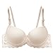 Produktbild SALUC1A Damen Spitze Halbschale BH mit Bügel Frauen Sexy Push Up Nahtlos Bustier BHS Spaghettiträger Bequem BHS Top mit Verschluss