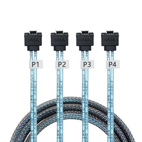 Cable Interno SAS 4.0 a SATA 4X 90 Grados 0.5m miniatura 5