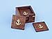 Hampton Nautical Wooden Anchor Coasters with Rosewood Holder (Set of 6), Brown, 3