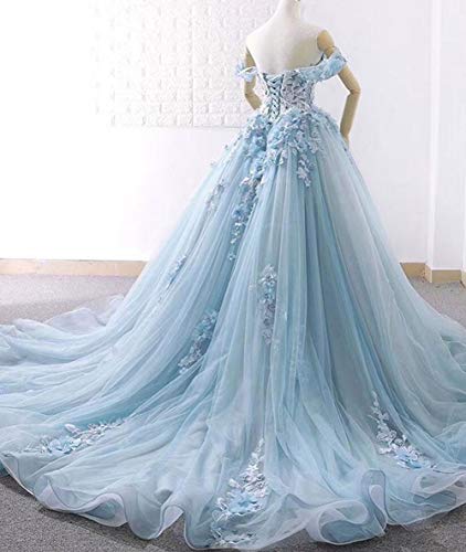 JAEDEN Prom Dress Quinceanera Dresses - Tulle Lace Off Shoulder Long Princess Prom Dress3