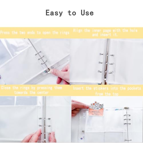 Image of Sticker Binder Organizer with Storage Sleeves,Reusable Stickers Collecting Book Album Holder, A5 Blank Sticker Container Organizer-Yellow