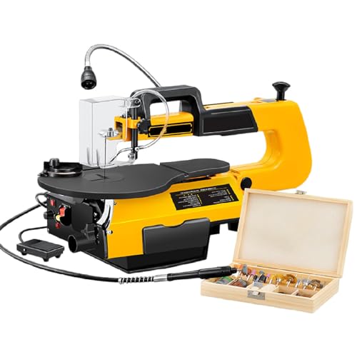 Image of Variable Speed Scroll Saw 16 in with 180W Motor, 550-1650SPM Stepless Control, 45° Tilting Table & LED Light for Wood, Metal & DIY Craft Precision