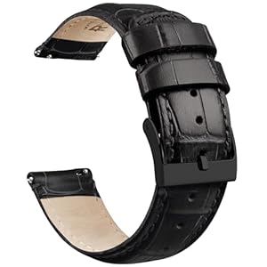 Ritche Quick Release Leather Watch Bands Genuine Leather Watch Strap for Samsung Galaxy Watch 6 Band Classic 43mm 47mm 40mm 44mm 18mm, 20mm or 22mm for Men and Women, Valentine’s day gifts for him or her