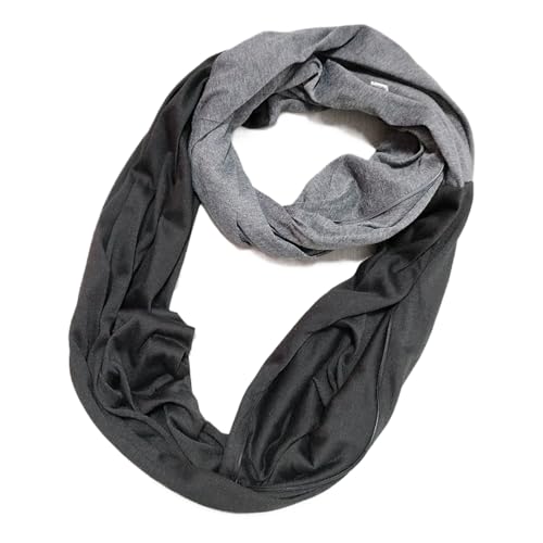 Bufanda infinita de invierno, dos colores de contraste, bufanda de invierno con bolsillo con cremallera, para mujeres y hombres, viajes diarios al aire libre, esquí, senderismo, vacaciones, viajes