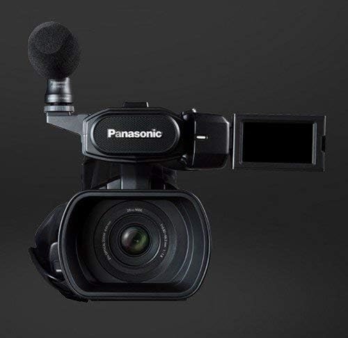 Panasonic HC-MDH2 AVCHD Shoulder Mount Camcorder front view with LCD screen open