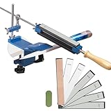 Lehwoik Messerschärfer Profi, Messerschärfsystem Professioneller mit Schnellspann, Festwinkel Messerschärfer mit Messer Schnellspann, Messerschleifer mit 4 Diamantsteine +2 Wasserstein+ Polierkit