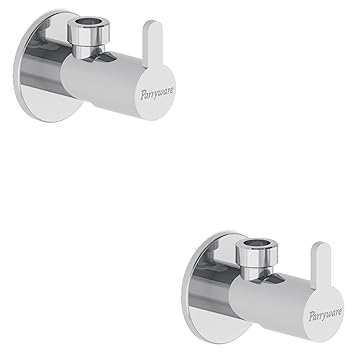 Parryware Cute Angle Valve (Chrome finish, Pack of 2), Silver (T9880A-Pk2)