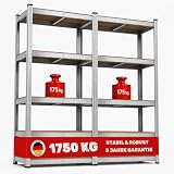 PROREGAL 2X Schwerlastregal Gorilla | HxBxT 180x90x40cm | Fachlast 175kg | Verzinkt | Garagenregal Kellerregal Werkstattregal Lagerregal Steckregal