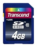 Transcend 4 GB Class 10 SDHC Flash Memory Card Up to 30MB/s (TS4GSDHC10E)