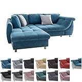 AUSSTATTUNG: Durch die Bettfunktion wandeln Sie diese Polsterecke im Handumdrehen zu einem Schlafsofa mit einer Liegefläche von 170 x 190 cm um. Ottomane links.