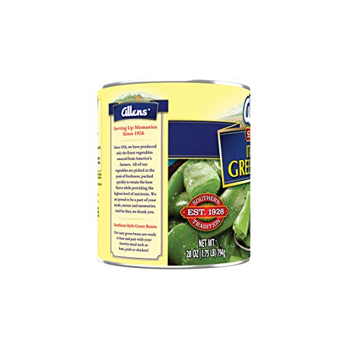 Allens Seasoned Cut Italian Green Beans, 28 oz (Pack of 4)