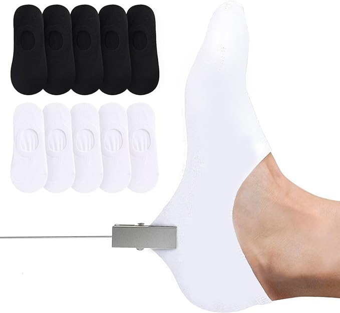 La Mejor Recopilación de Calcetines para Mujer al mejor precio. 44 Calcetines Invisibles para Hombre y Mujer,10 Pares Tobilleros Invisibles Silicona Antideslizante Cortos Calcetin,Transpirables de Calcetines de Corte Bajo (Negro y Blanco)