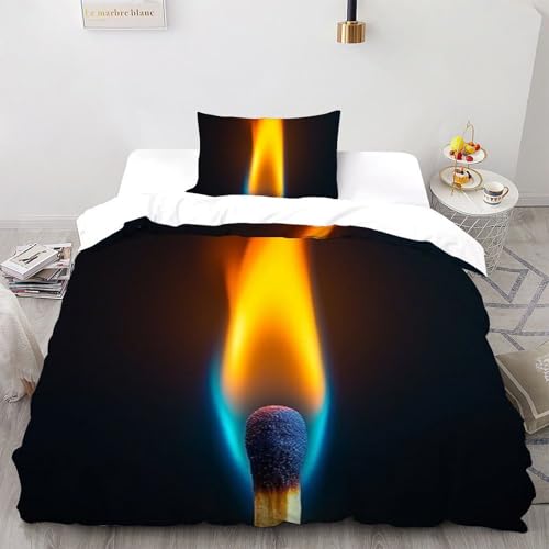 Housse de couette flamme 135x200 en microfibre douce lavable sans repassage - 2