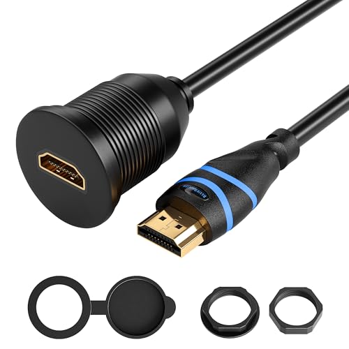 BlueRigger HDMI Waterproof Cable - (3FT, 4K 60Hz, HDMI Panel