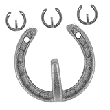 Charme occidental : design de décoration murale à cheval apporte une ambiance et vintage à votre maison, pour compléter intérieurs ou espaces de style ferme, petits crochets en métal, patère à cheval western