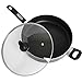 Mirro A79782 Get A Grip Aluminum Nonstick Jumbo Cooker Deep Fry Pan with Glass Lid Cover Cookware, 12-Inch, Black