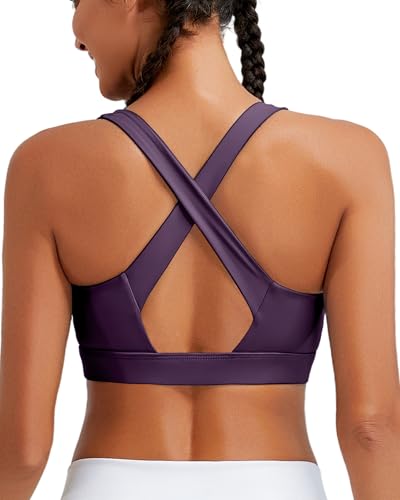 Image of RUNNING GIRL High Impact Sports Bras for Women, High Support Running Strappy Women's Sports Bra with Sewn in Pads