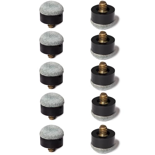 OKKO Billiard Pool Cue Screw-On Tips Soft, Pack of 10 (12 mm)