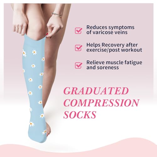 Image of Sooverki Compression Socks for Women & Men 6 Pairs is Best Supportive Knee High Stockings for Circulation, Travel, Nurses