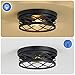 XPEHK 2 Pack Flush Mount Ceiling Light,Black 2-Light Hallway Light Fixtures Ceiling for Kitchen Entryway Bedroom Hall,E26 Base