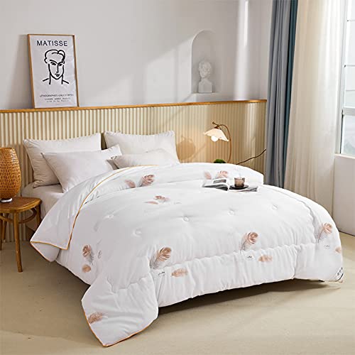 EdredóN - EdredóN de Seda de Morera 100%, EdredóN de Fibra de Seda, EdredóN de Seda de Estilo Chino con Estampado Masculino y Femenino, Ligero, Transpirable, CóModo, Ayuda para Dormir-200×230 cm=3kg