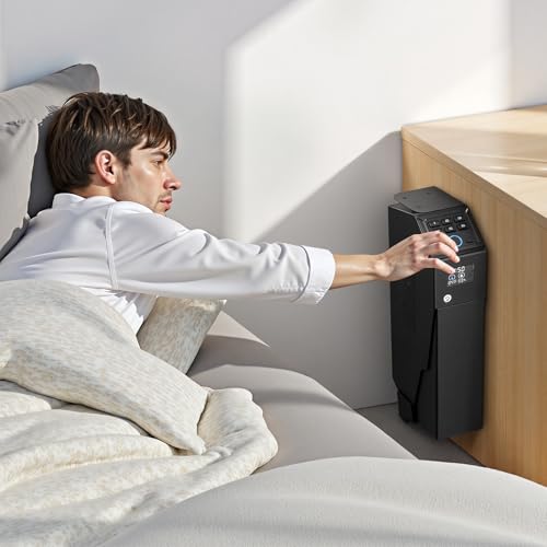 VEVOR Waffentresor Pistolentresor mit Fingerabdruck/Passwort (6-stellige Tastatur)/Schlüssel, Waffensafe Waffenkofferbox mit LED für 1 Pistole & Magazin, 190 x 98 x 425 mm Waffenbox für Nachttisch