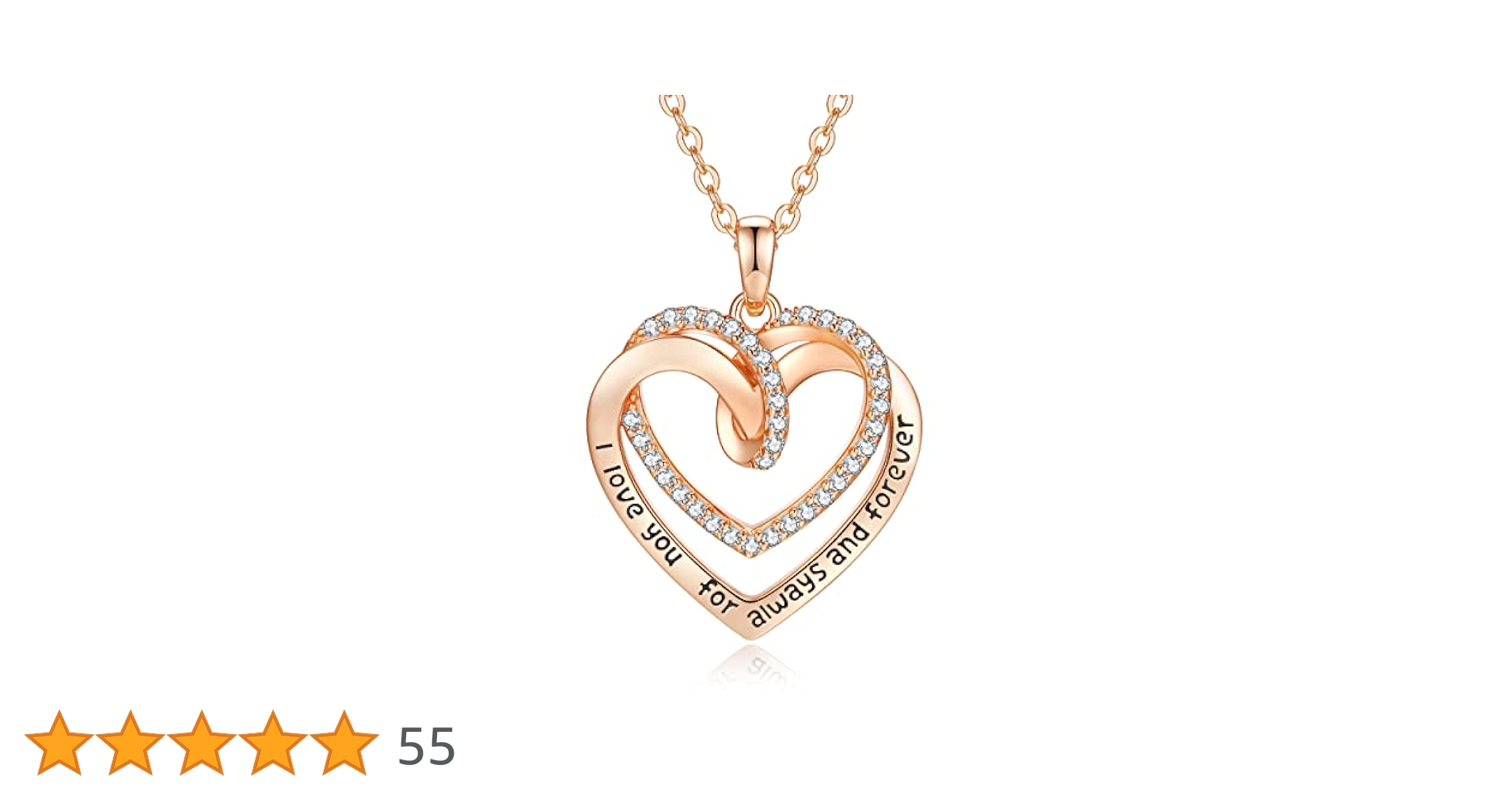 ＝LOVE Silver pendant with cubic zirconia - hearts, love - Ref No