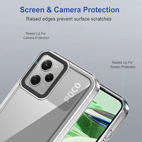 Image of Zapcase Back Case Cover for Poco X5 Pro 5G | Compatible for Poco X5 Pro 5G Back Cover | Case Cover with Camera Protection | (TPU + PC | Transparent)