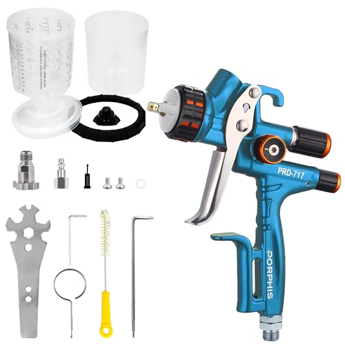 Image of Paint Spray Gun PRD-717 VS Type with Split Nozzle 1.3mm Automotive Refinishing Spray Gun, Blue