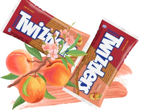 Twizzlers Twists Peach Flavored Chewy Low Fat Licorice Candy | Limited Edition Fall Harvest Autumn Candies | Confectionary Sweets For Movie Night, Gift Baskets, And Parties |Reusable Tote | Bundle Set #TOP6