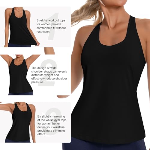 BETTERCHIC Womens Tank Tops Open Back Workout Tops Racerback Tank Tops Loose Athletic Tops Sleeveless Gym Tops Running3