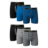 Hanes mens Tagless Cool Dri With Comfortflex Waistband - Multiple Packs Available Boxer Briefs, 6 Pack Striped Assorted, Large US